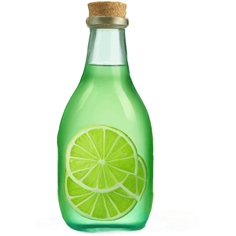 Vibrant lime slices still on glass bottle with clear water  emoji