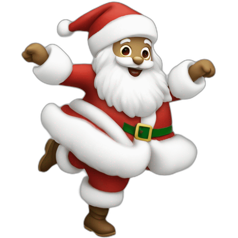 Dancing white skin santa emoji