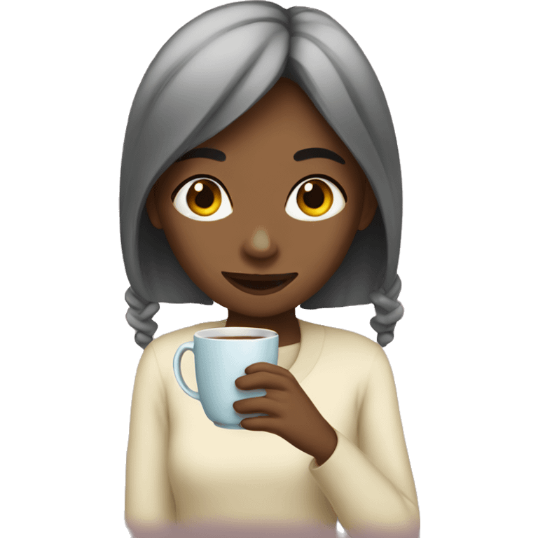 Girl drink tea emoji