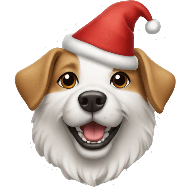 Dog with Christmas hat emoji