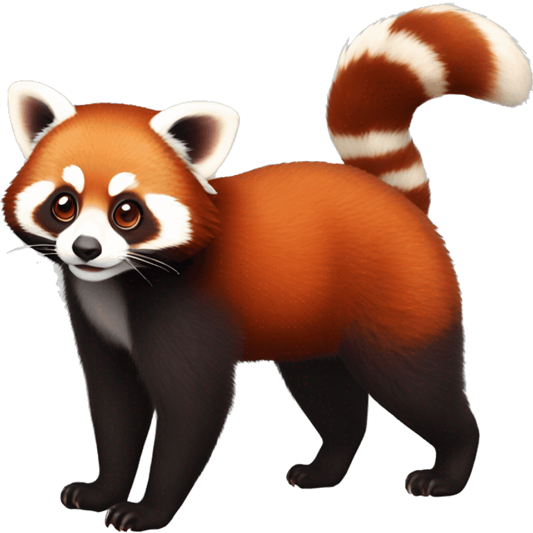 Cute red panda-lemur-hybrid full body emoji