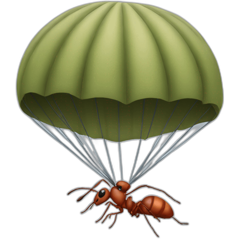 Parachuting military ant emoji