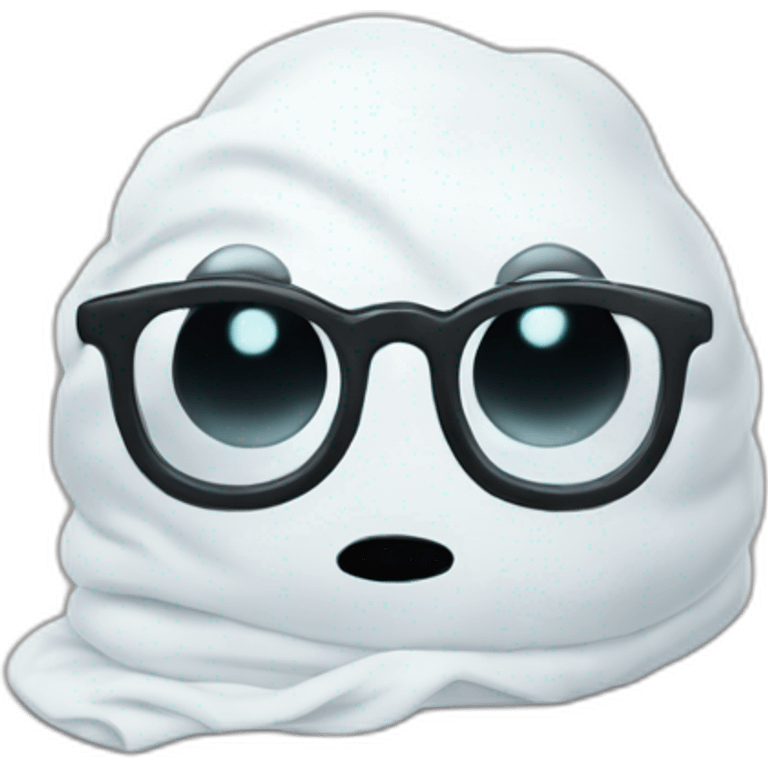 blanket sheets ghost with black heart eye glasses emoji