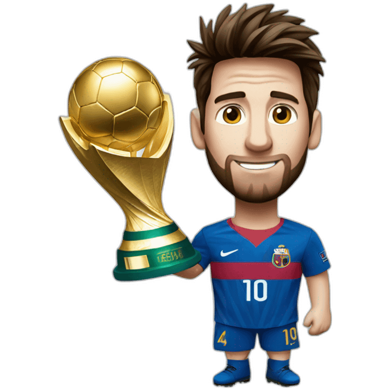 messi avec la coupe du monde emoji