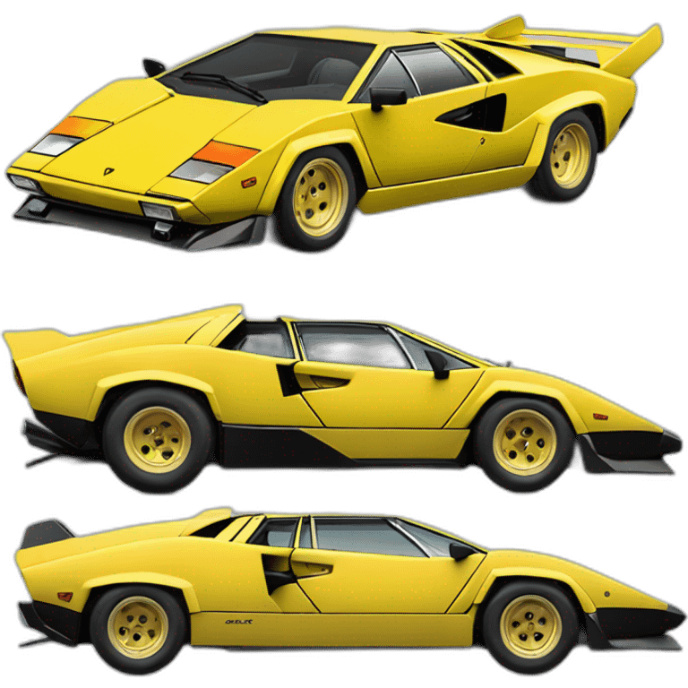 Lamborghini countach yellow side view emoji