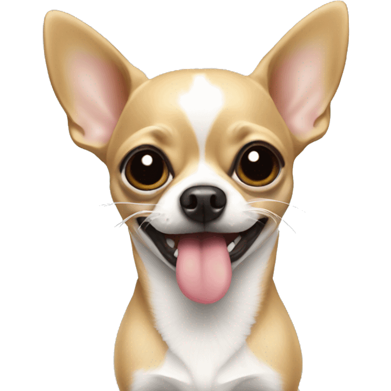 Chihuahua with white tube in mouth emoji