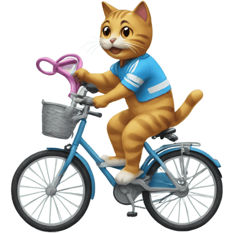 Cat playing with bike emoji