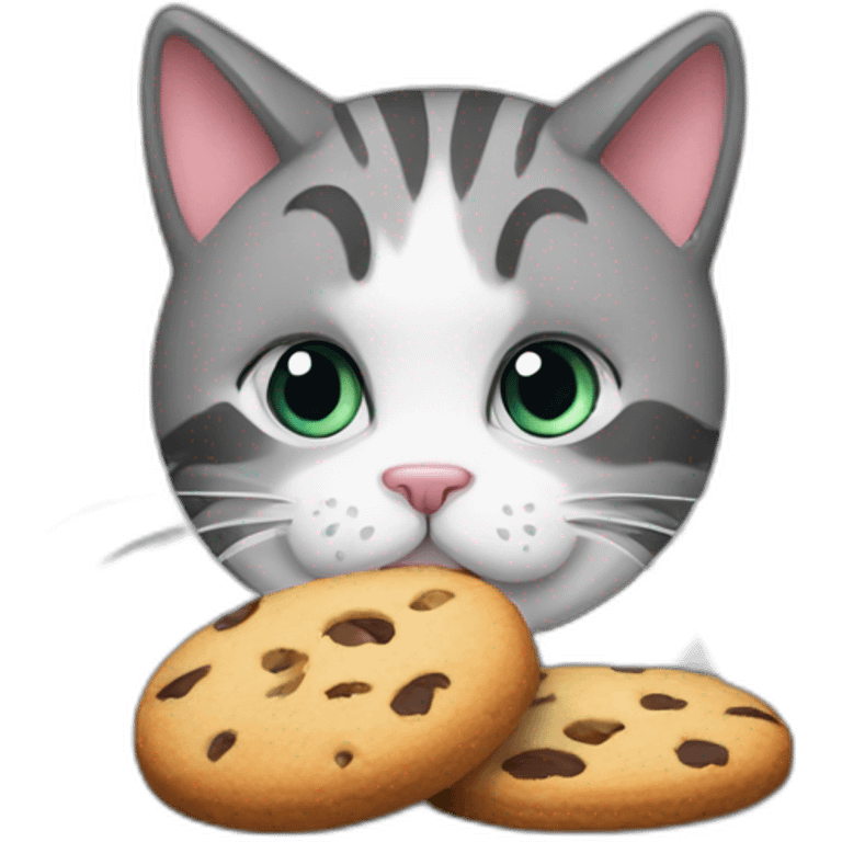 A cat eating cookies emoji