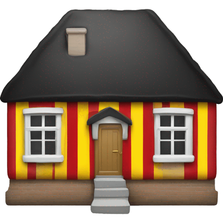 Belgium flag and a house emoji