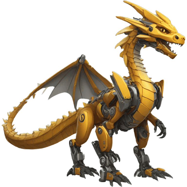 Mechanical futuristic Dragon full body emoji