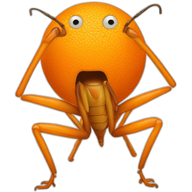 confused orange cricket emoji