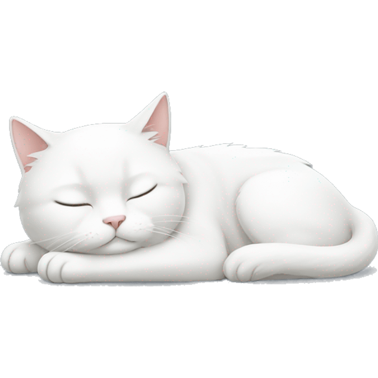 sleeping white cat emoji