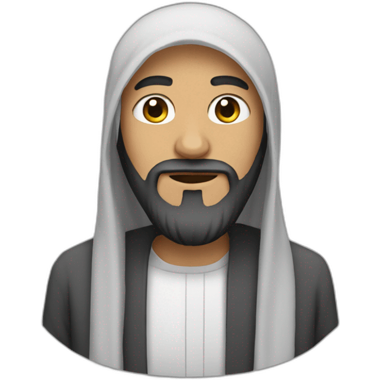 Man with Beard wearing hijab emoji