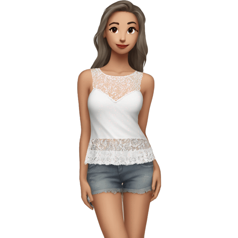 Cute top with lace emoji