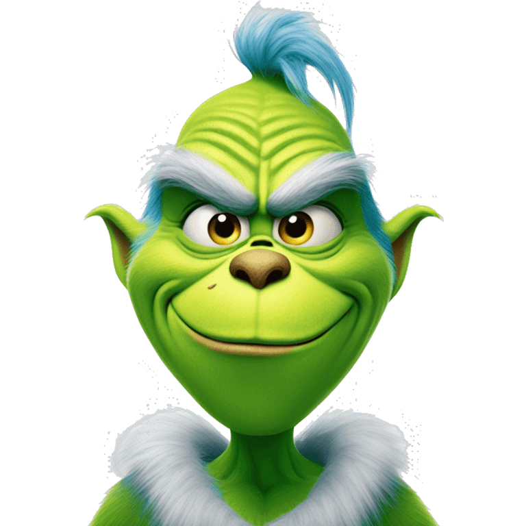 The grinch but blue smirking emoji