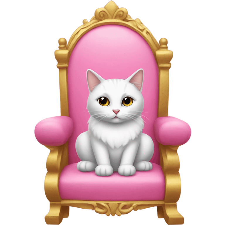 A princess cat sitting on a pink throne  emoji