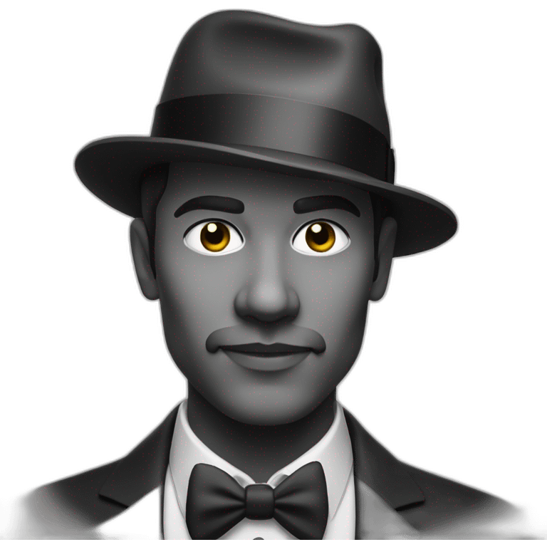 dapper male solo gaze monochrome portrait emoji