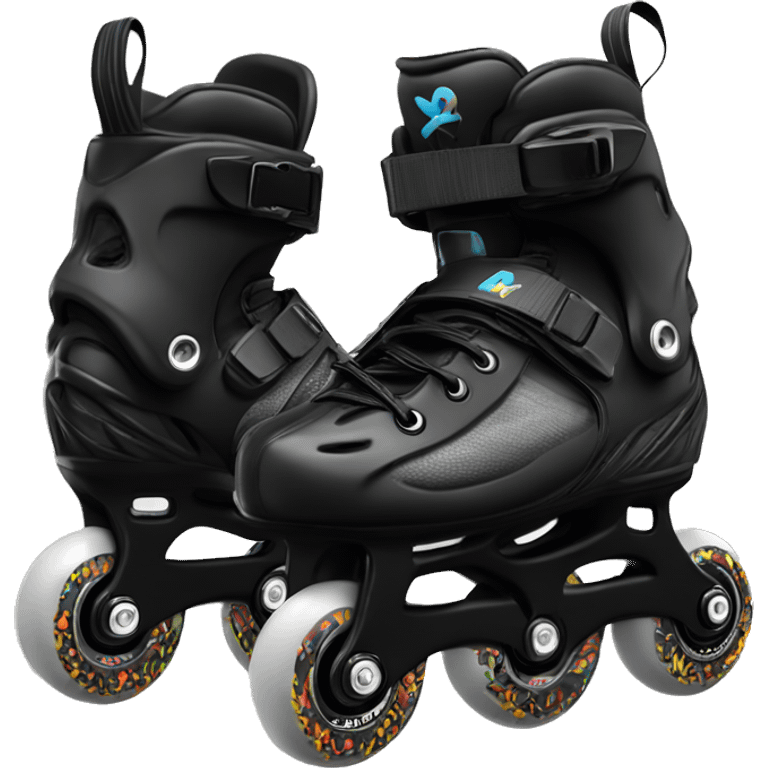 a black rollerblade inline skate, the model called "TWISTER XT" with a more edgy design emoji