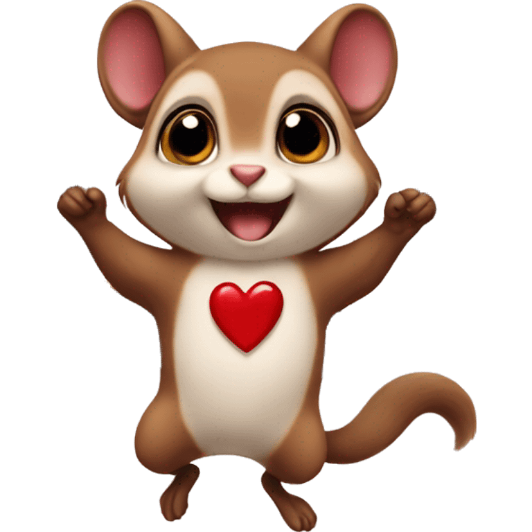 flying squirrel with heart emoji