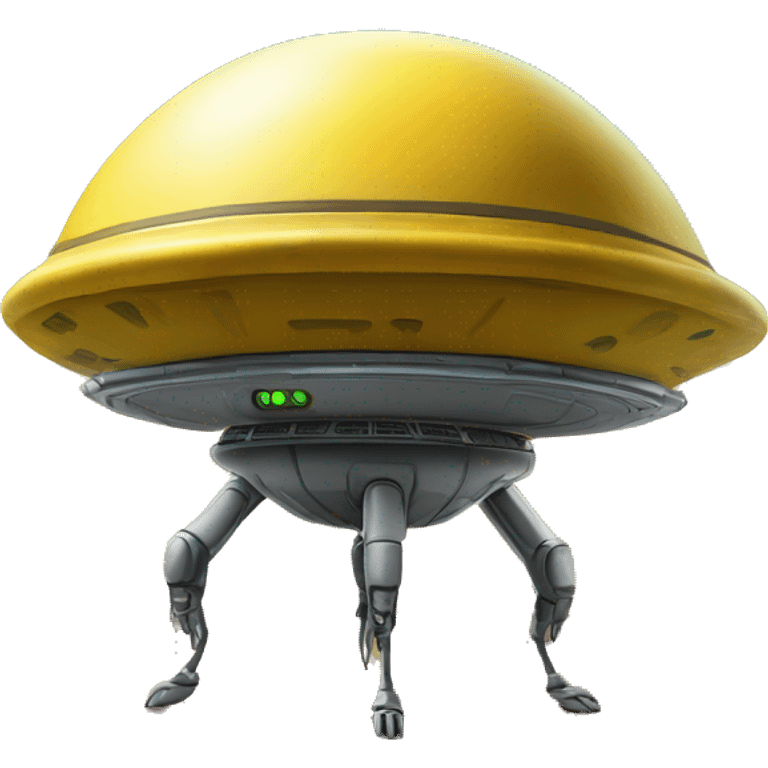 UFO Martian yellow planet earth funny emoji