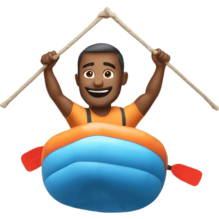 man lift up raft emoji