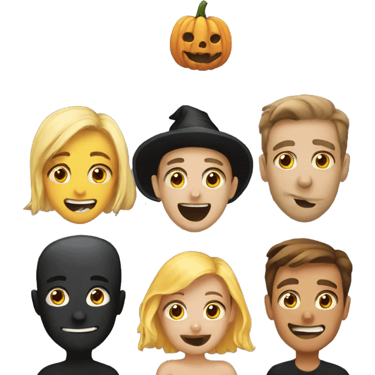 6 emojis at Halloween party emoji