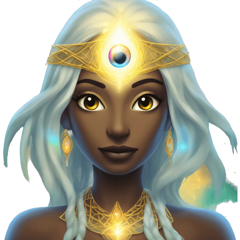 Pleiadian radiant glowing diva woman female third eye emoji