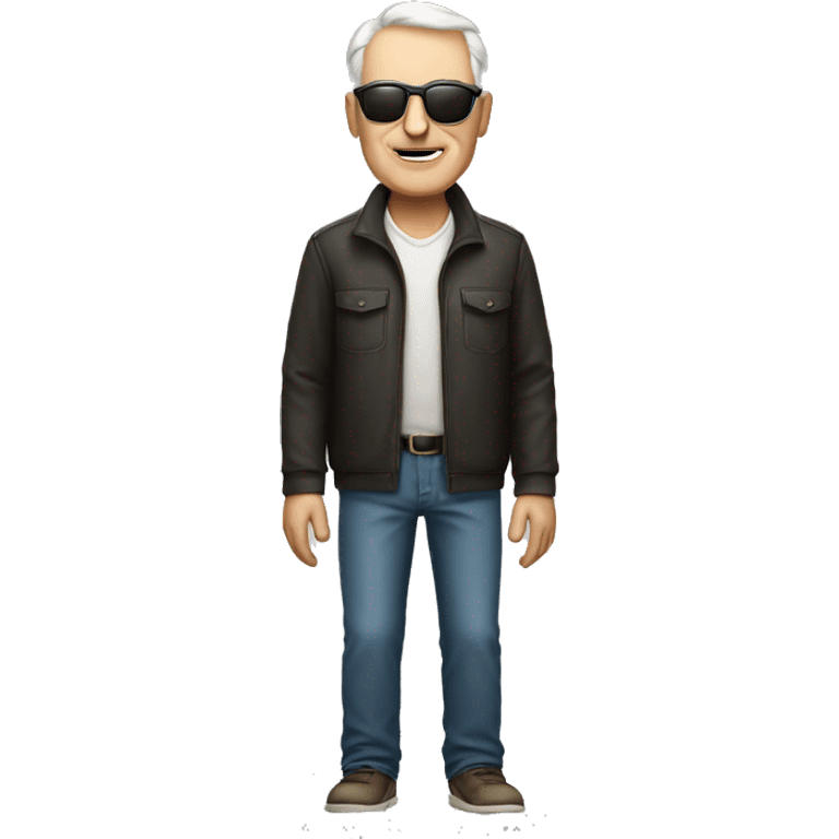 Full-body standing older white man with sunglasses emoji