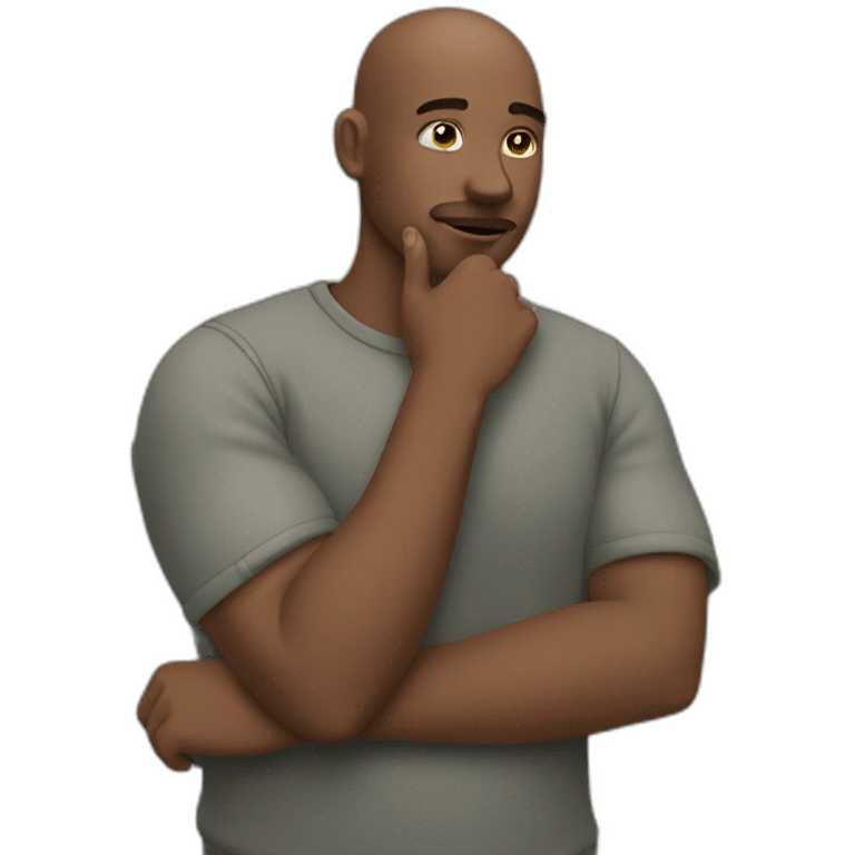 guy thinking with his hand on his chin  emoji