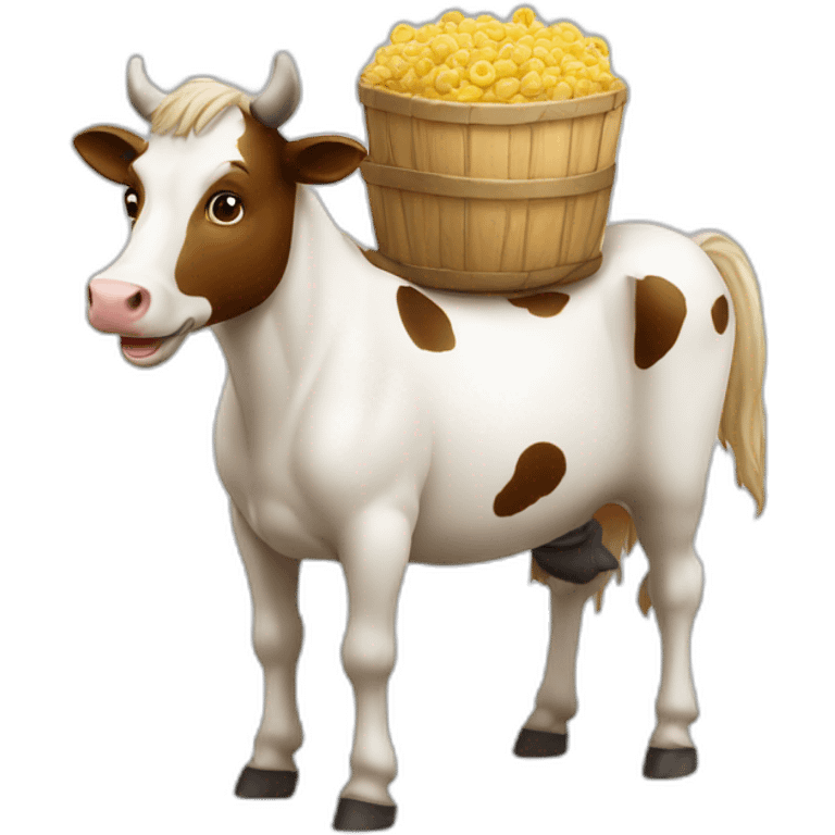 Vache sur un cheval emoji