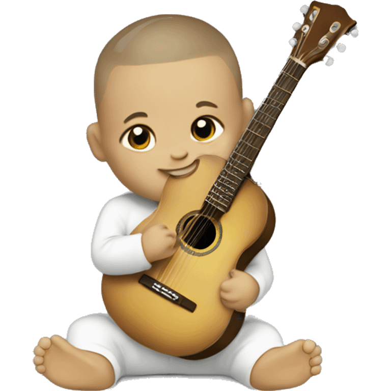 Baby with aguitar white emoji