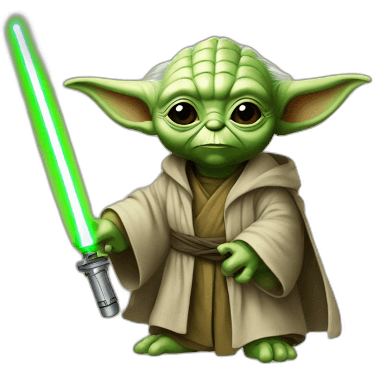 Yoda avec un sabre laser emoji