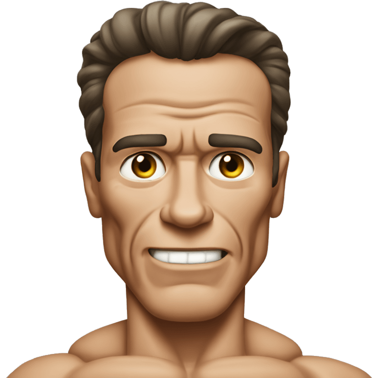 arnold schwarzenegger without t-shirt with grey eyes emoji