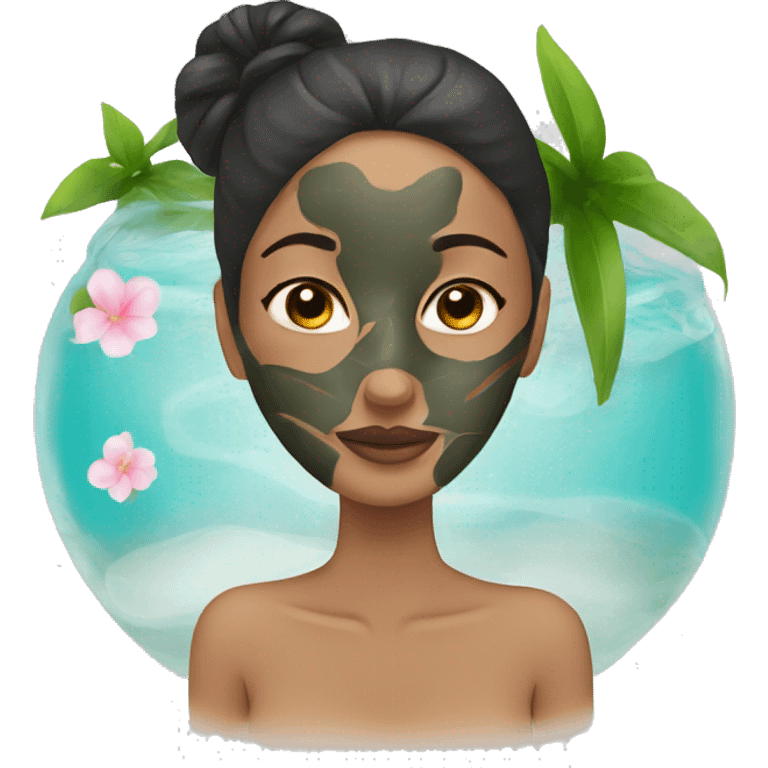 SPA, face mask, relax, girl  emoji