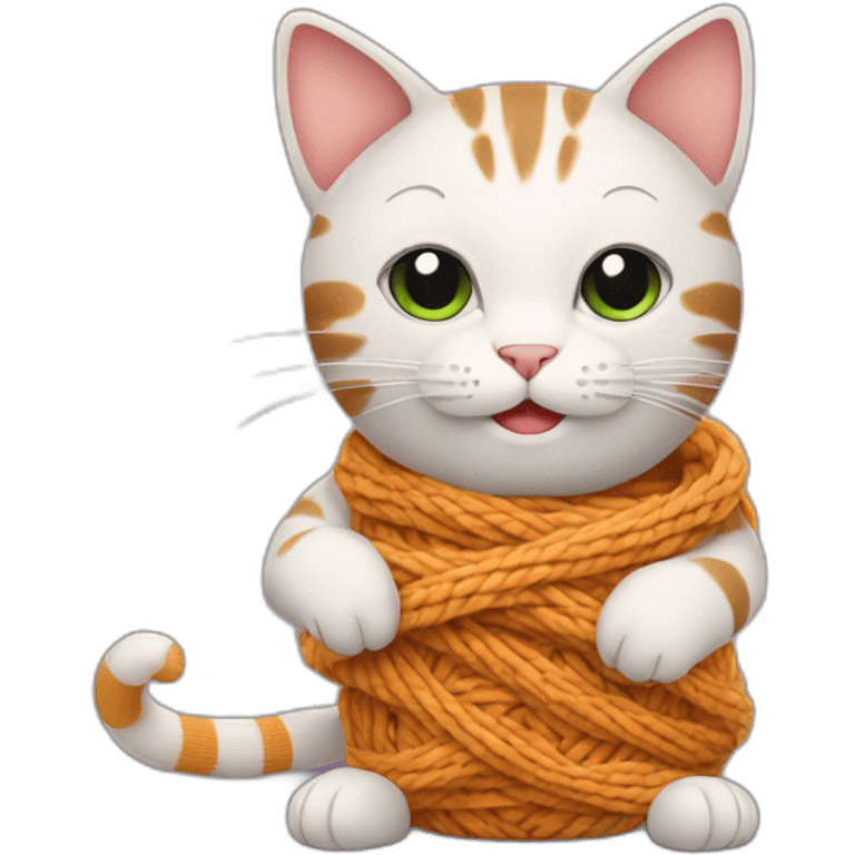 Cat playing knit emoji