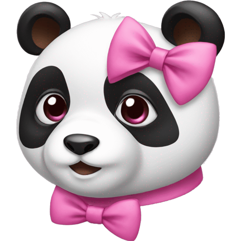 Panda wearing pink bows on ears emoji