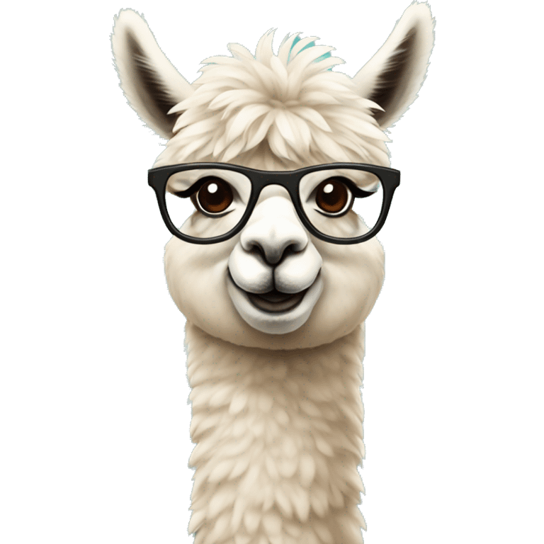 Alpaca with glasses emoji