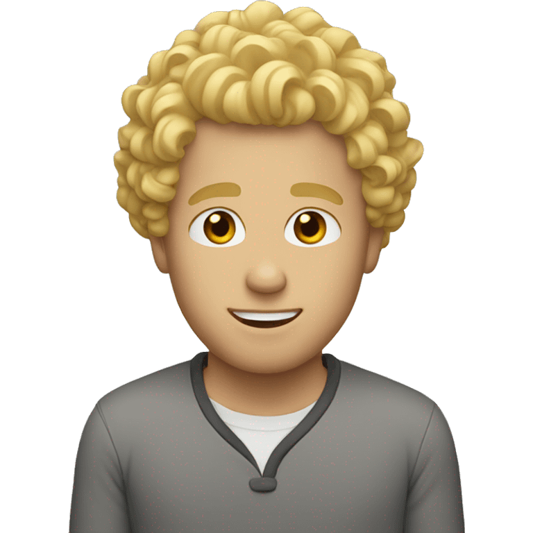 guy with curly blonde hair emoji