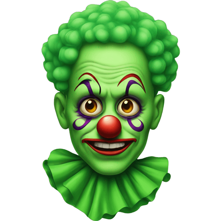 clown in toxic green colors emoji