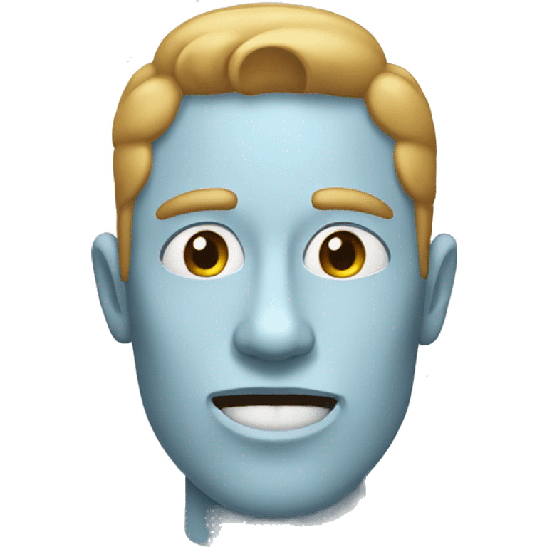 a person with a very defined jaw and a closed mouth pointing to their jaw bone emoji