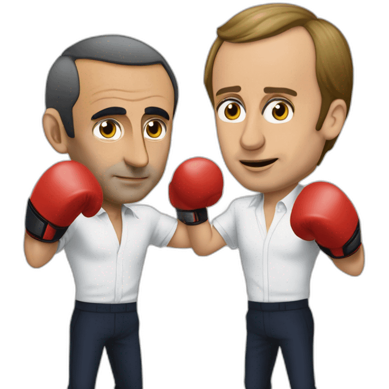 eric zemmour boxing with emmanuel macron emoji