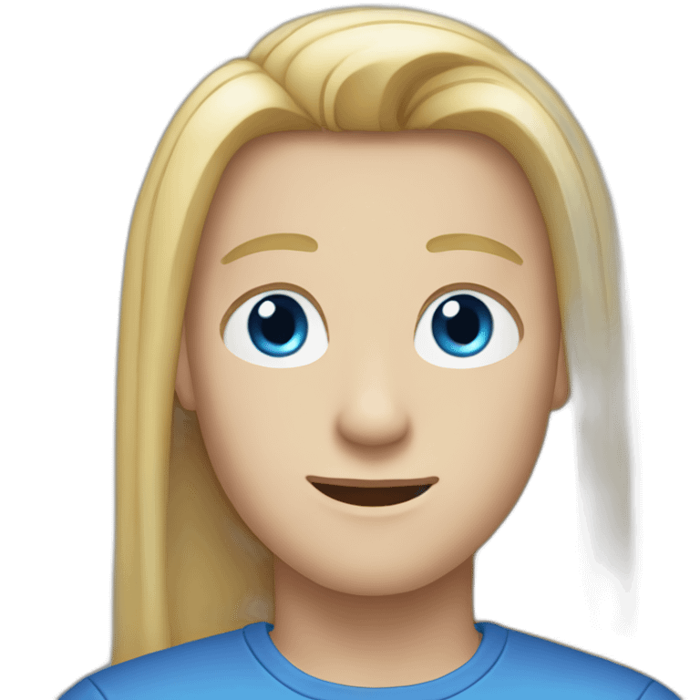 blue-eyed male teen-ager with long straight blond hair emoji