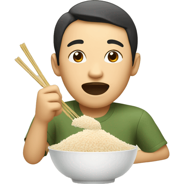 Asian eating rice emoji