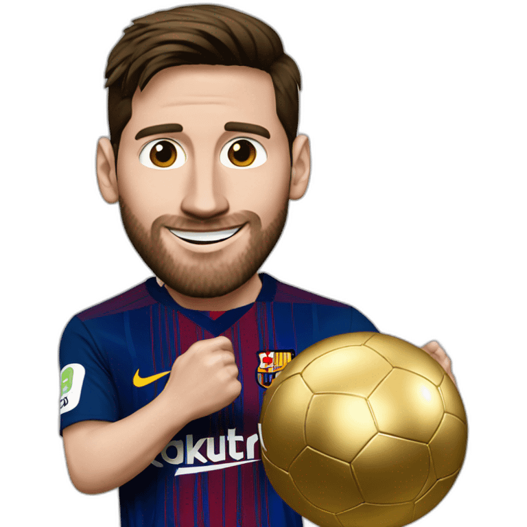 messi avec ballon d'or emoji