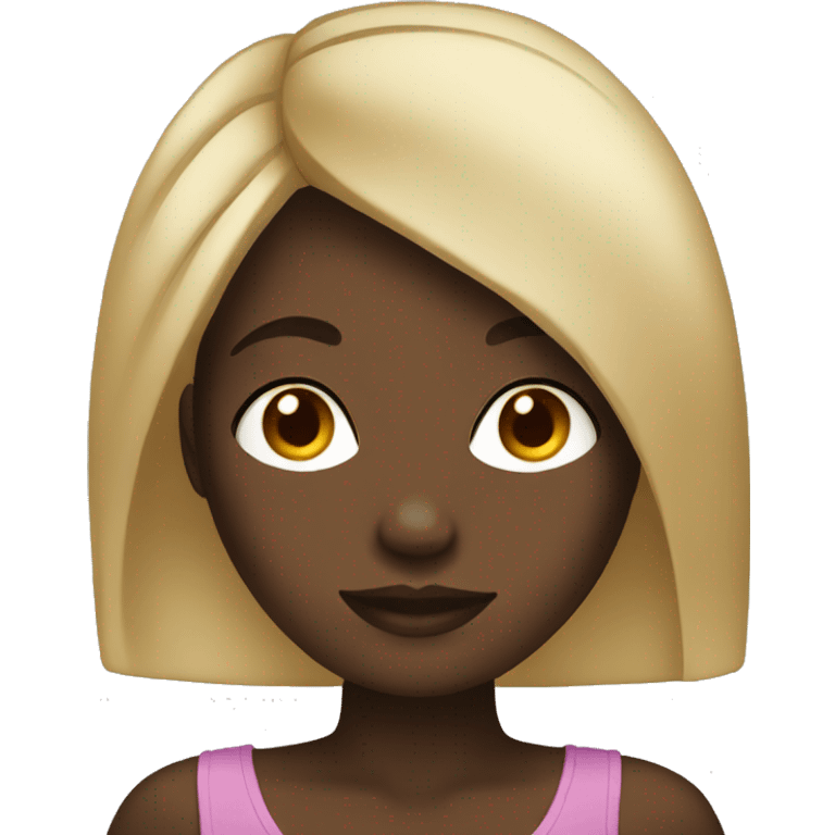 black girl with black and blonde hair emoji