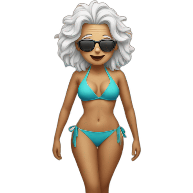 Einstein in bikini on the beach emoji