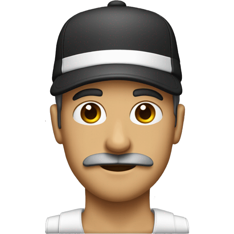 guy with flat rimmd cap. Light beard and moustache.  emoji