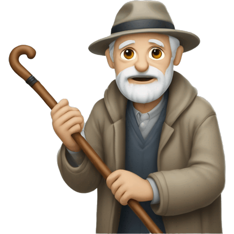 old man with cane and 𓂸𓂸𓂺𓂺	𓂹
 emoji