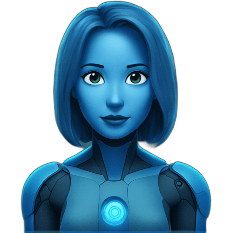 Blue cortana hologram emoji