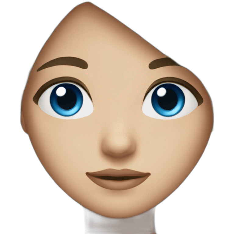 girl with blue eyes and long dark brown hair  emoji